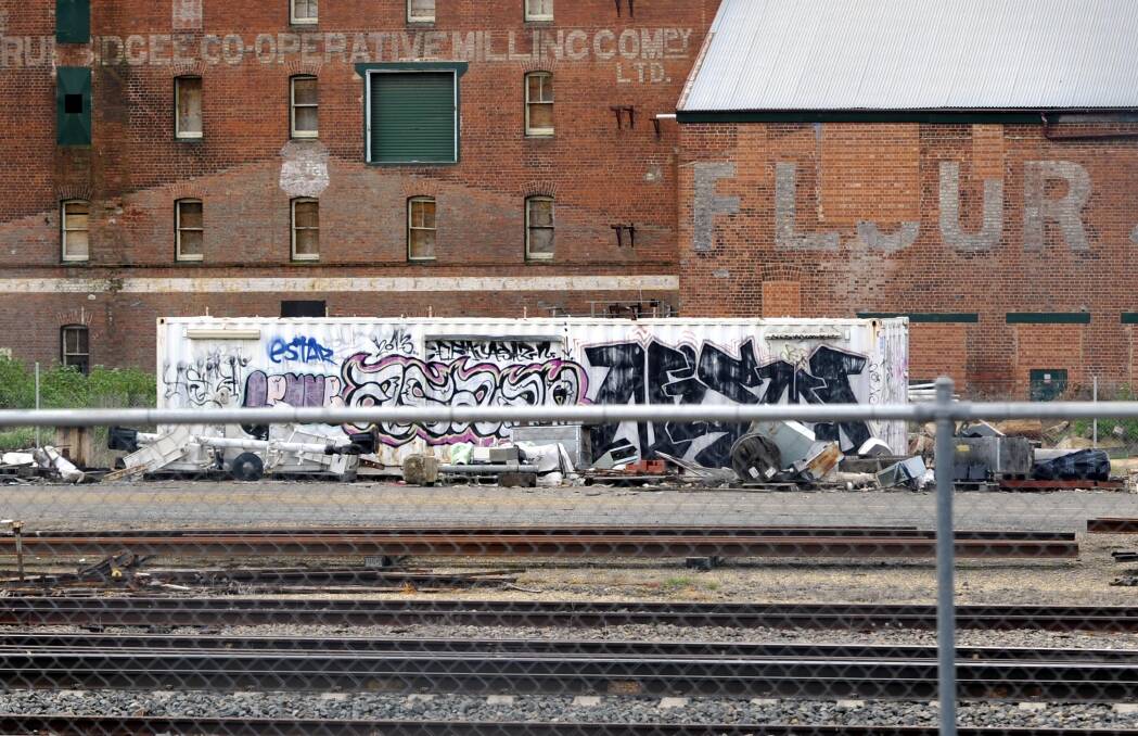 Graffiti and general mess is an unfortunate feature of the railway yard east of the railway station.