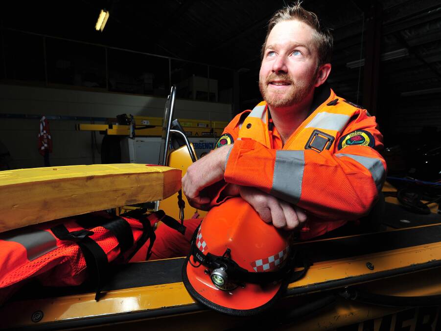 BRAVE RESCUE: SES crew member Brent Bowen has received an SES Commissioner's Commendation for Courage. Picture: Kieren L Tilly