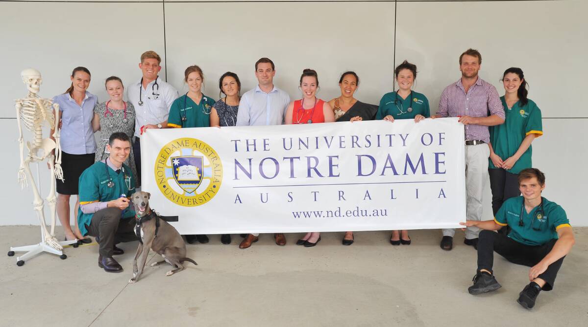 Notre Dame medical students (not in order) Chris Wilson, Sylvia Lim, Sofia Dominguez, Harriet Findlay, Elle Handel, Sarah Martin, Ruan Vlok, Tom Ryan, Jenna Mewburn, Emily Hedditch, Tom Lyford, Kat Borowczyk and Simon Danieletto will participate in the Gumi race on Sunday. Picture: Kieren L Tilly
