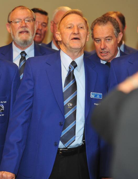 MOURNED: Philip Gooley performs with the Wagga City Rugby Men's Choir, who will perform at his funeral on Saturday.