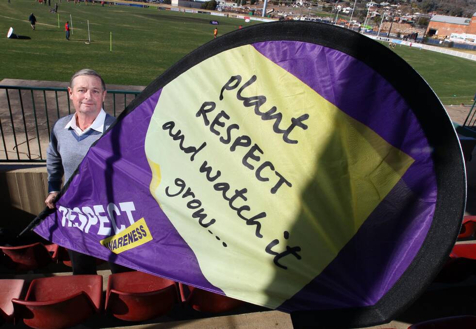 RESPECT: Steve Rankin from Wagga Rugby League prepares for the Respect Sports Weekend. Picture: Les Smith