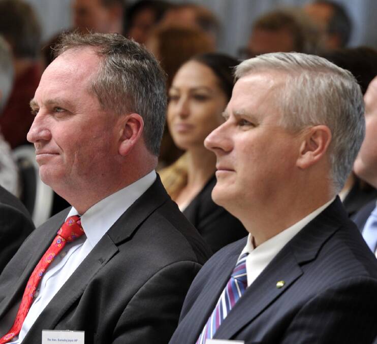 Barnaby Joyce (left) and Michael McCormack together in 2015.