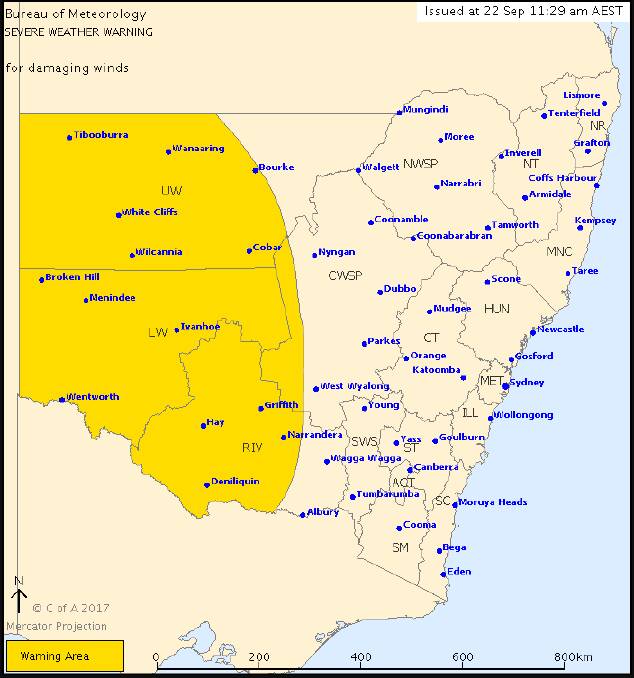 Wagga warned of thunderstorms and damaging winds