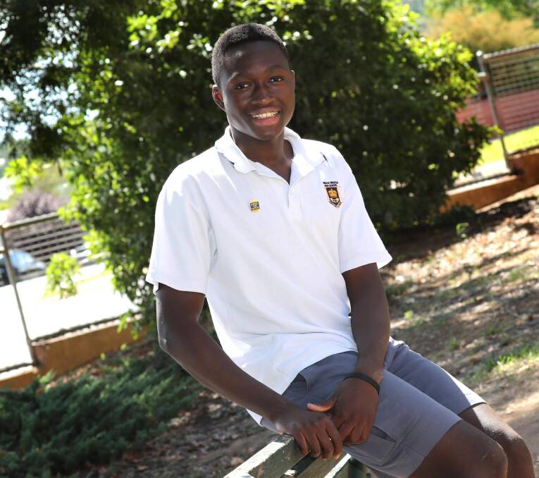 BUDDING ACTOR: Wagga High School student Abu Kebe, 17. Picture: Les Smith