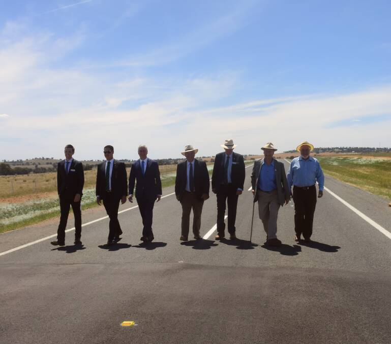THE MAGIFICENT ROAD: James Bolton, Wes Fang, Michael McCormack, Daryl Maguire, Greg Conkey, Neil Smith and Rod Kendall on the newly opened road.