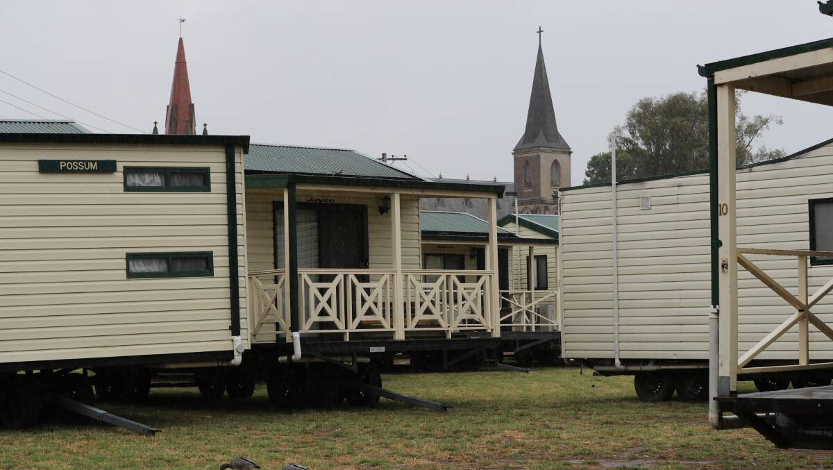 DRY LAND: Wagga Beach Caravan Park will be closed for at least a week, as the city braces for days of heavy rain. Picture: Les Smith