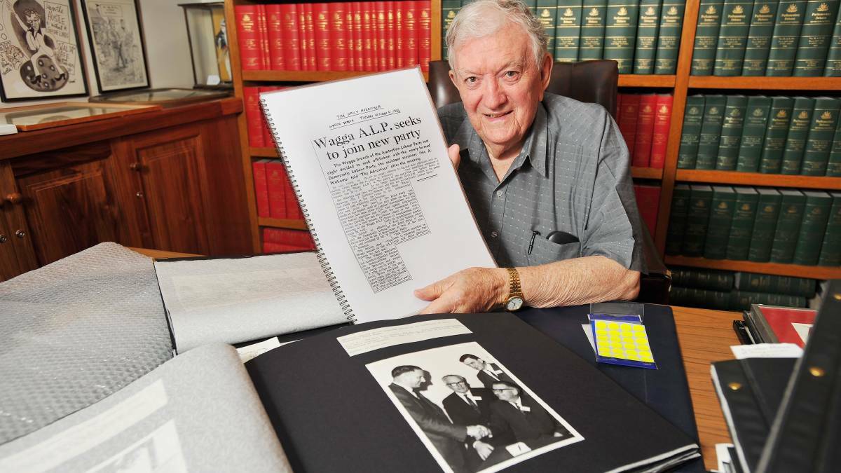 The late Wal Fife with some of his files from his years as an MP.