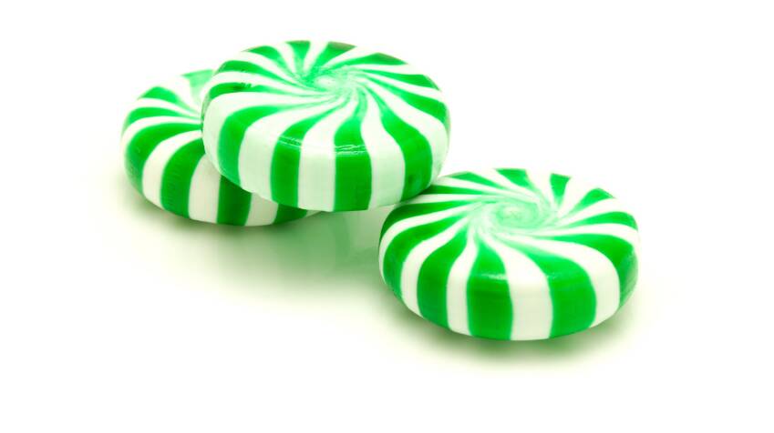 A stock photo of three exotic looking mints. 
