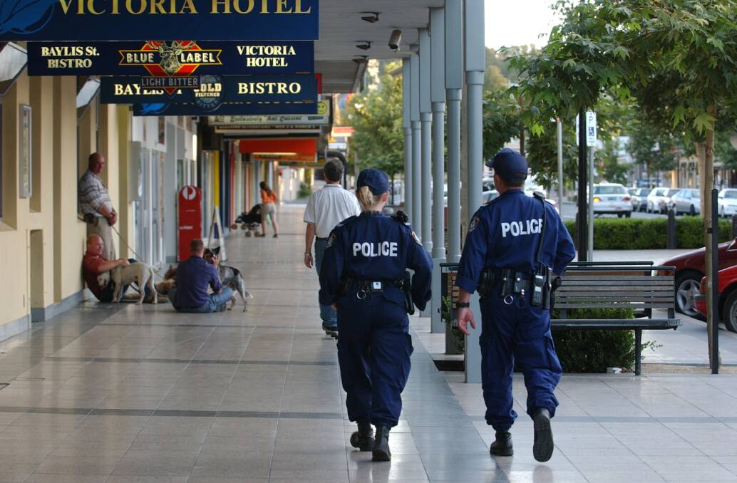 File shot of police outside the Victoria Hotel. 