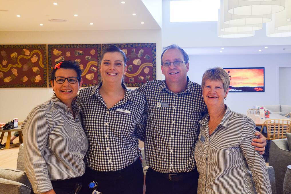 Dedicated: Staff at the RSL Club are committed to their job. Lu McDonnell, Michelle Uphill, David Greer and Di Miller make up just some of the staff at the RSL and Commercial Club.
