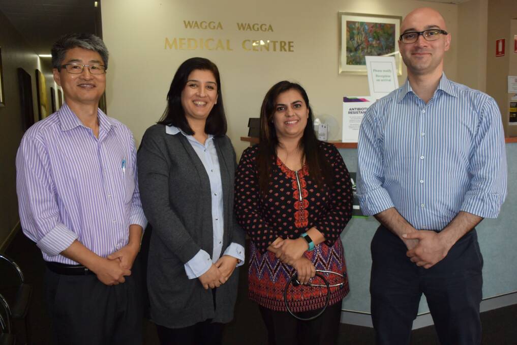 The team of doctors at the Wagga Wagga Medical Centre (L to R) Professor Lexin Wang, Doctor Mariam Mahmood, Doctor Seema Siddiqui and Doctor Amir Mohtashami.