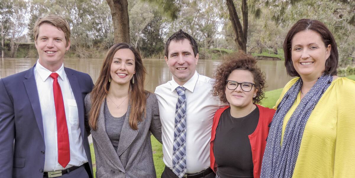 ELECTION TEAM: Dan Hayes, Bethany Saab, James Halliburton, Leah Ellis and Vanessa Keenan are all running for a Labor spot on Wagga City Council during the election in September. 