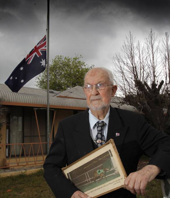 DARK DAYS AHEAD: 89-year-old former greyhound breeder Ken Ridley will now fly his flag at half mast over the greyhound ban. Picture: Les Smith