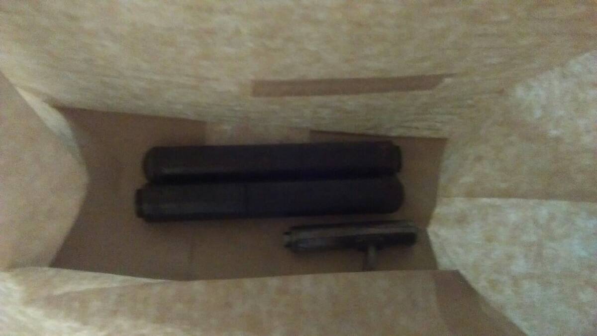 The silencers seized by police. 