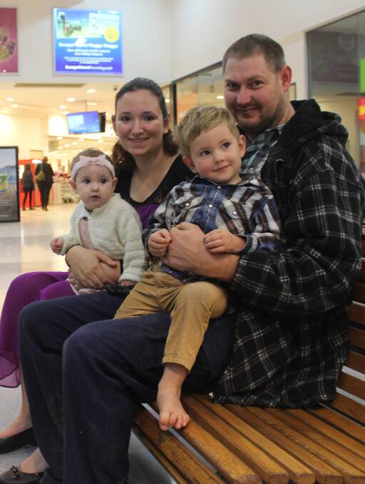 NEW WAVE: Lockhart family Jypsie Geppert and Beajey Cronan with their two children  Matylda, 8 months, and Malakye, 2 are part of a band of second hand shoppers.