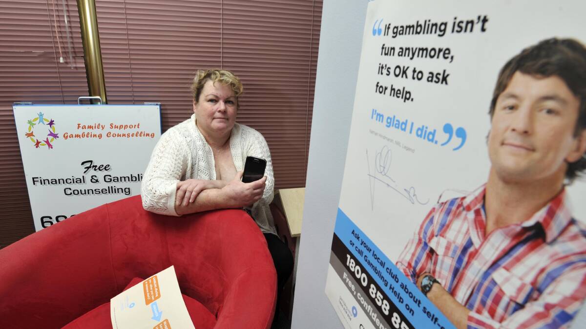 READY TO LISTEN: Gambling counsellor Julie McDermott is encouraging people to ask for help with problem gambling, as figures show Wagga is blowing millions on poker machines. Picture: Les Smith.