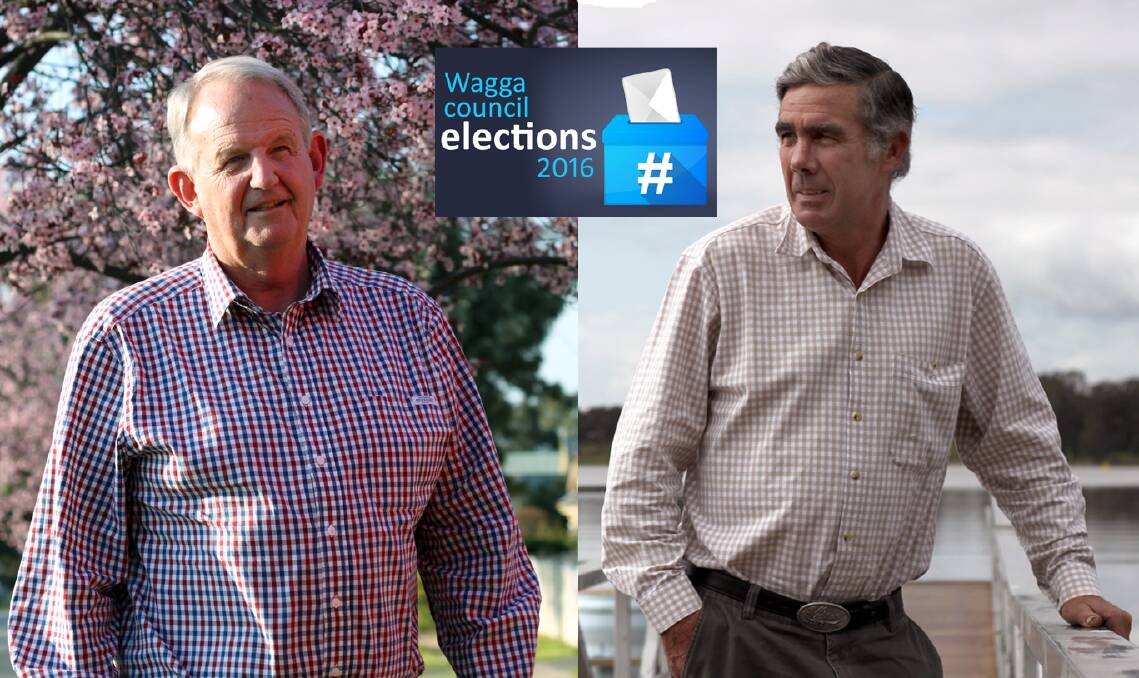 IN THE RACE: Councillor Greg Conkey is running as an independent for council while Wagga Boat Club commodore Mick Henderson is running on Paul Fennell's ticket.