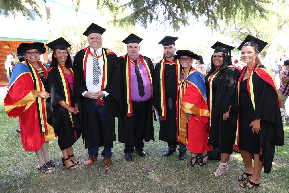 CHANGE-MAKERS: Dr Jane Havelka, Michelle Lawrence, Duncan Gibbs, Troy Crowther, Maurice Kelly, Associate Professor Faye McMillan, Alicia Johnson and Sally-Ann Marie Avery. Picture: Les Smith.