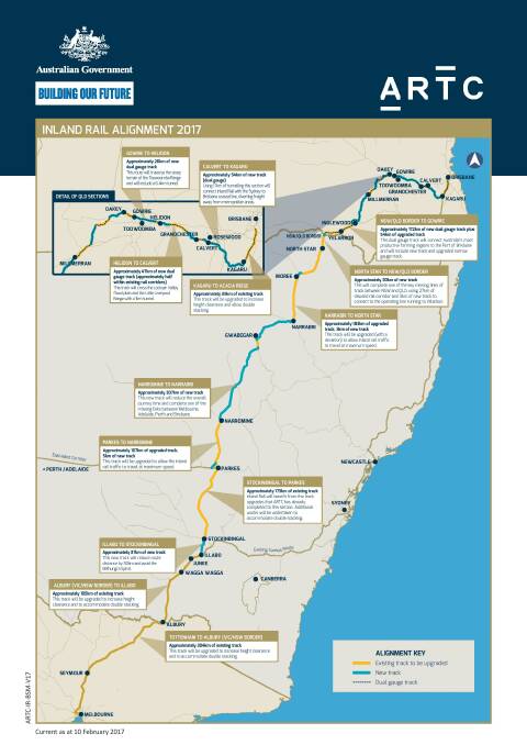Track work needed for inland rail route