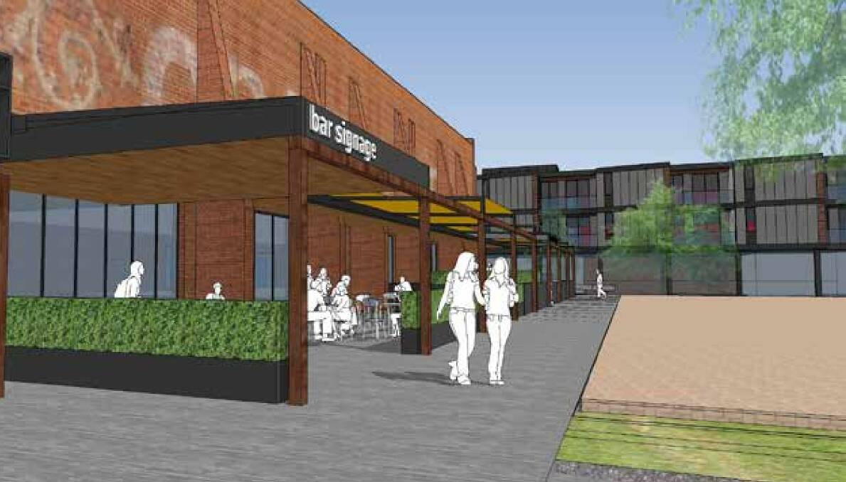 Artist's rendering of The Mill's soon-to-be-completed dining precinct.