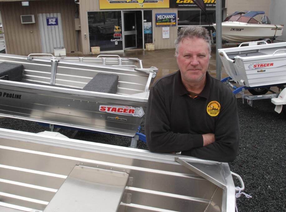 CONCERNED: East Wagga businessman Craig Harris is keeping a close eye on the developing flood situation after water swamped his shop in 2012. Picture: Les Smith.