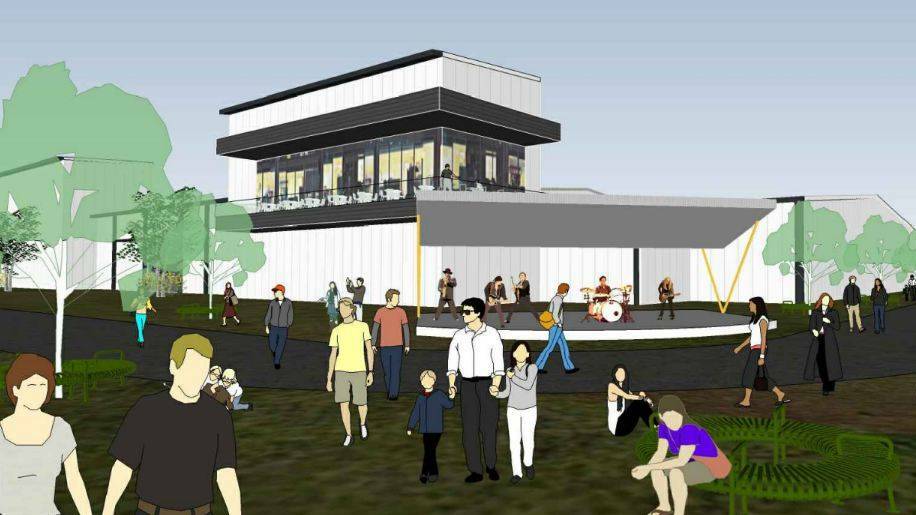 VISION: An artists' rendering of the proposed Bomen Entertainment Centre, which could bring massive economic benefits both to Wagga and the wider region.