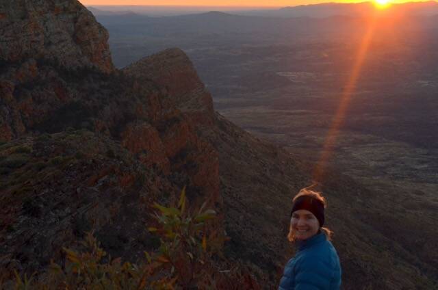 The sun rising over Mount Sonder on the final day of Liz's fundraising trek. Picture: supplied