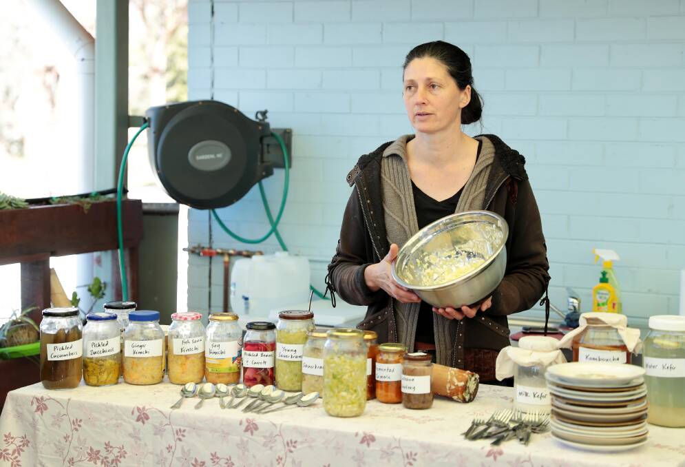JARS OF HEALTH: Emily Stokes from Fermaculture Farm leading Sunday's workshop on lacto-fermentation to end Science Week. Picture: Kieren L. Tilly