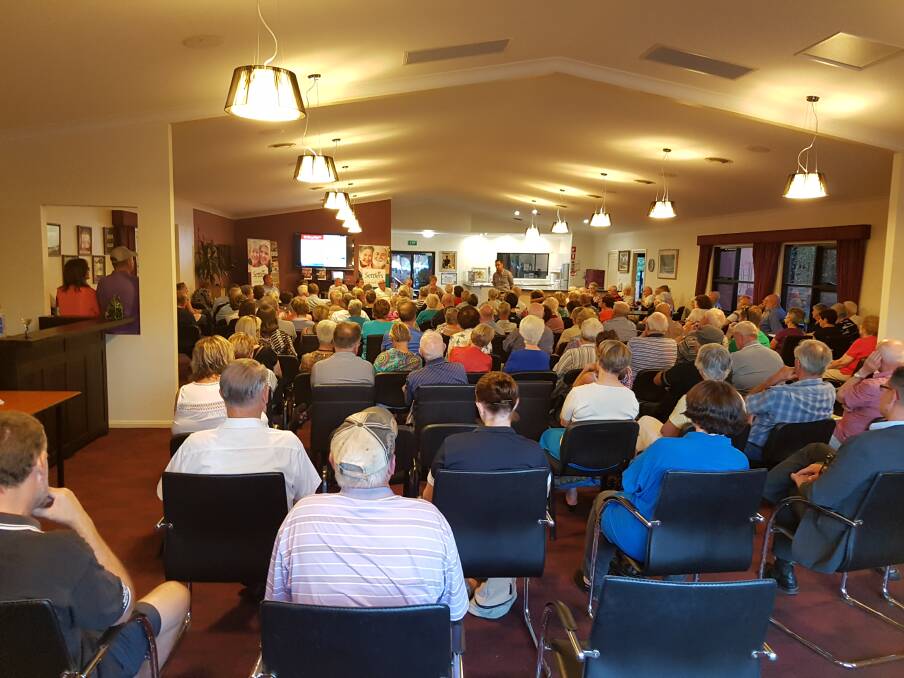 Estella residents pack a meeting room in Settlers Village for Wednesday night's meeting with Wagga City Councillors. Picture: Contributed