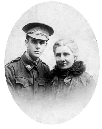 MOTHER AND SON: Matilda Plunkett and her son, Argyle, after he enlisted.