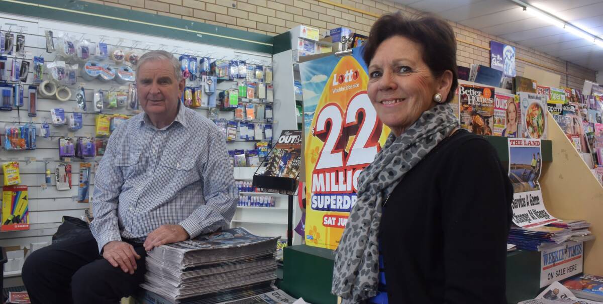 RETIRING: Bill and Elizabeth Byrne are retiring after more than 30 years in the newsagency business. As a result, the Tolland Newsagency will close on June 7. Picture: Ken Grimson