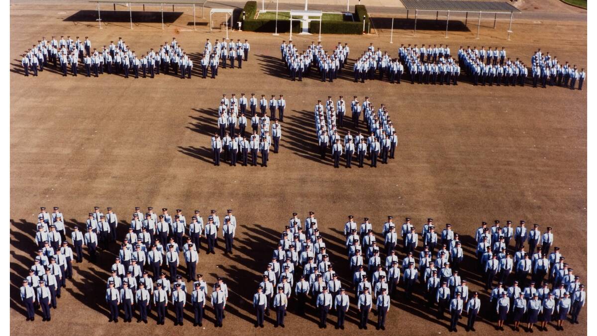 JUBILEE: The photo taken for RAAF Base Wagga's 50th anniversary in 1990.