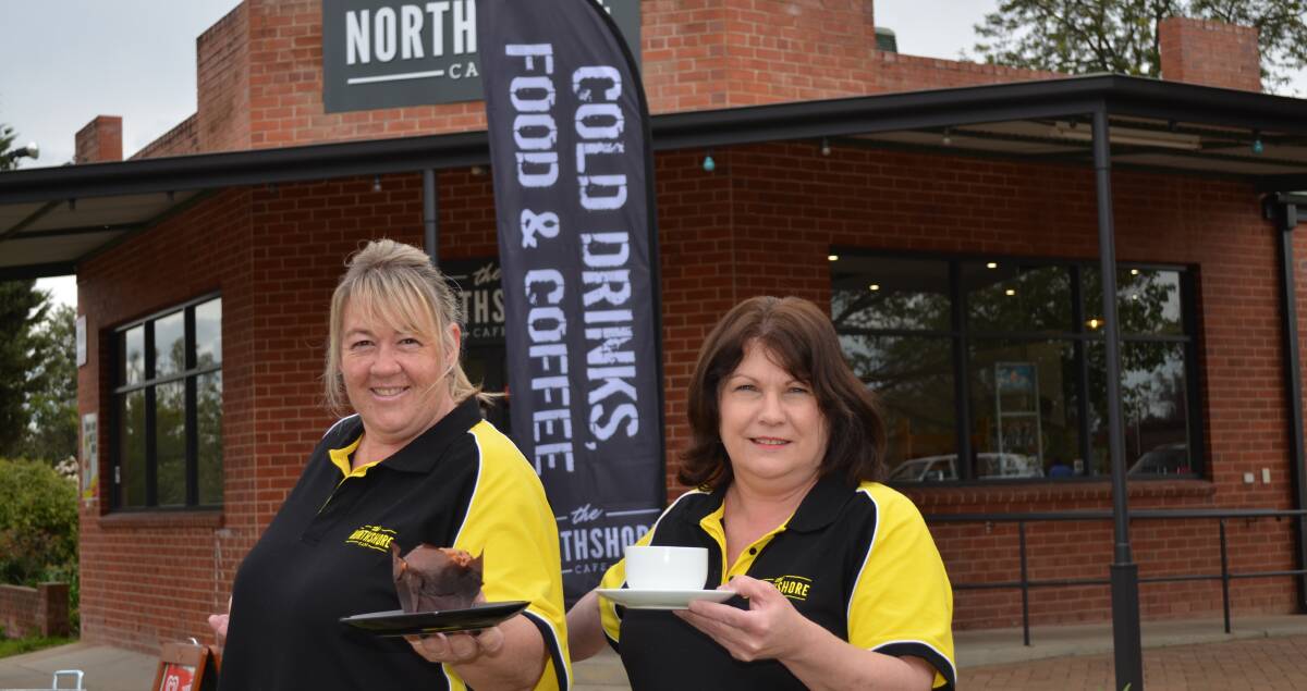 WELCOME: Alison Urihien (right) and Sheree Crouch at North Wagga's Northshore Cafe. The historic former corner store has been given new life with the changed role. Picture: Ken Grimson
