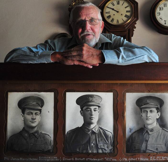 HOME FOUND: Jack Whyte has found a home for his framed photographs of three World War I soldiers. They are going to Lockhart. Picture: Kieren L Tilly