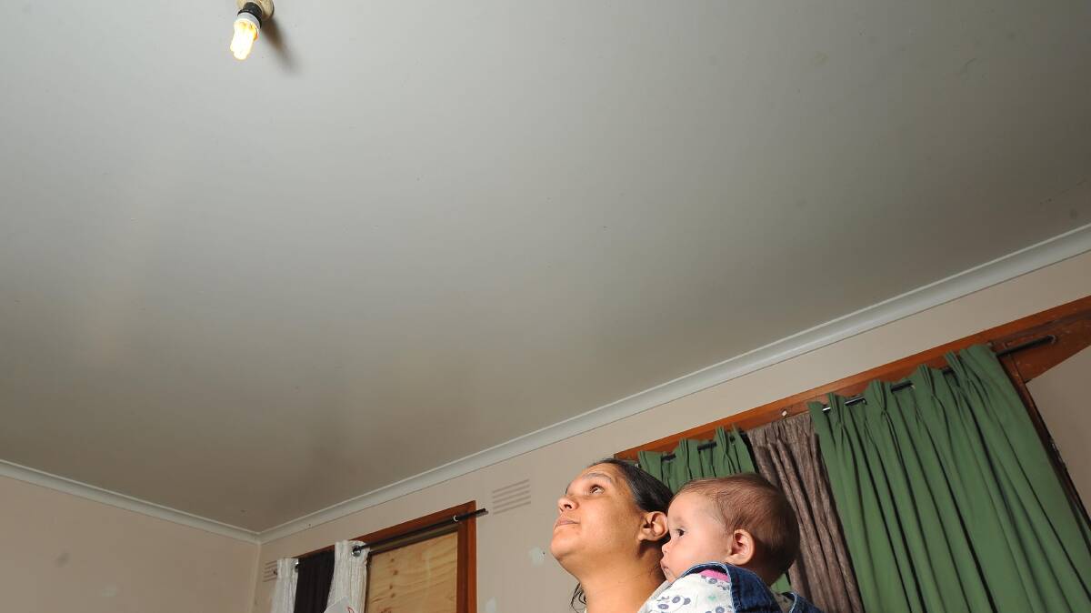 PRICE SHOCK: Sherrie Williams with daughter Tori, five months, feels horror every time she gets an energy bill. Picture: Kieren L Tilly