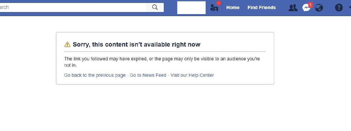Wagga MP Daryl Maguire took down his entire official Facebook page on Monday night, leaving his 500 followers to see this error message.