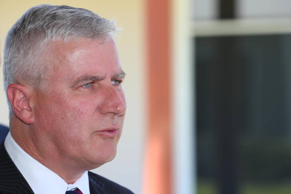 Michael McCormack during a press conference. Picture: Kieren L Tilly 