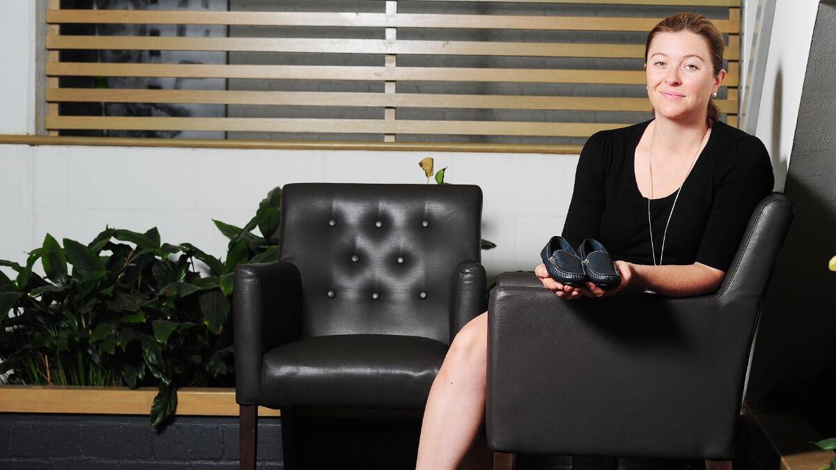 DREAMS: Graduating businesswoman Jane Robertson who has created Millwoods shoes. Picture: Kieren L Tilly 