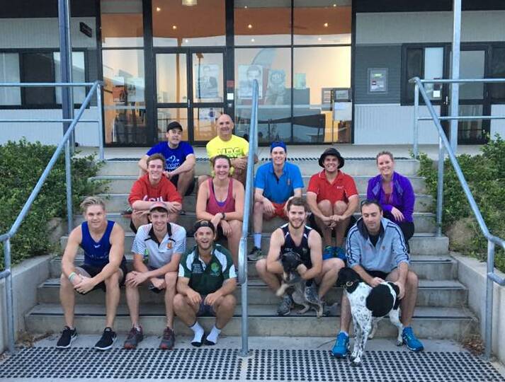 CHALLENGE: A group of Charles Sturt University students have finished off their drug and alcohol campaign effort with a morning run. Picture: Supplied 