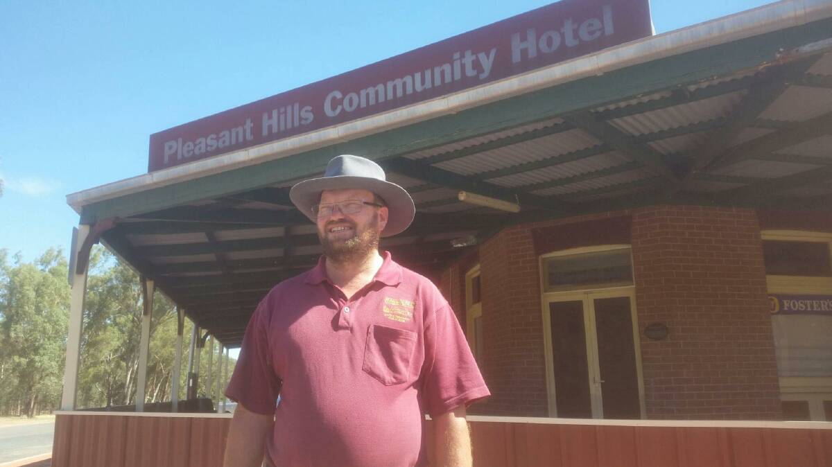 CELEBRATIONS: Licencee Cory Beckett preparing to celebrate the 100th anniversary at the Pleasant Hills Community Hotel. Picture: Supplied 