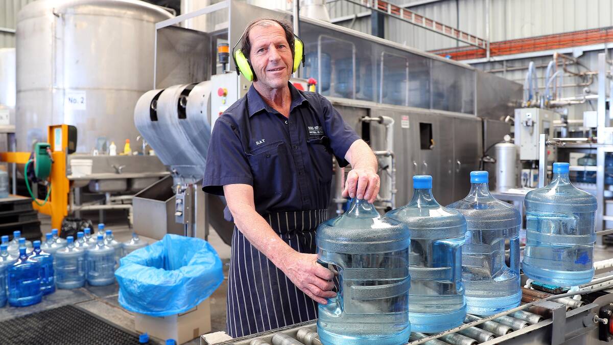 WATER WAY: Big Springs employee Ray Kerr at the bottling plant in Wagga. Picture: Kieren L. Tilly