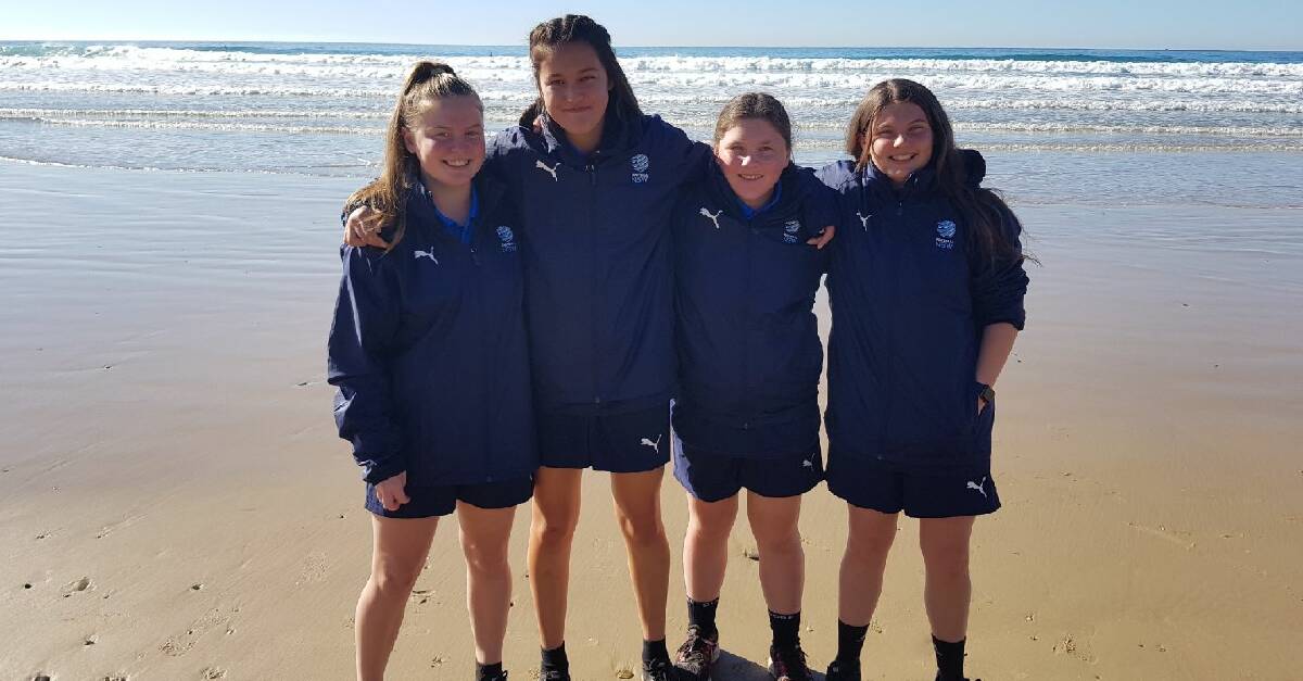 WANDERING WANDERERS: Under 14 NSW Country representatives Piper Scott, Anisa Rees, Ebony Warner and Francesca Scott are currently competing at the 2018 National Championships in Coffs Harbour. Picture: Supplied