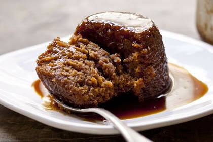 Spiced apple and ginger pudding with butterscotch sauce