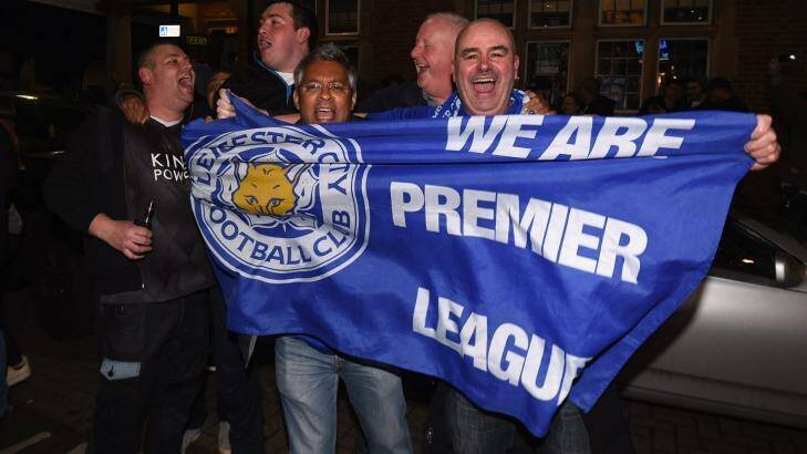 Leicester City fans across the world showed their joy after the Premier League triumph.  Photo: Ross Kinnaird