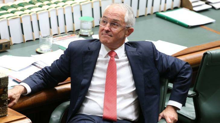 Prime Minister Malcolm Turnbull during question time in Canberra on Tuesday. Photo: Andrew Meares
