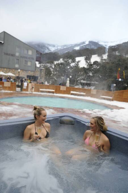In the spa at the Thredbo Alpine Hotel. Photo: Steve Cuff