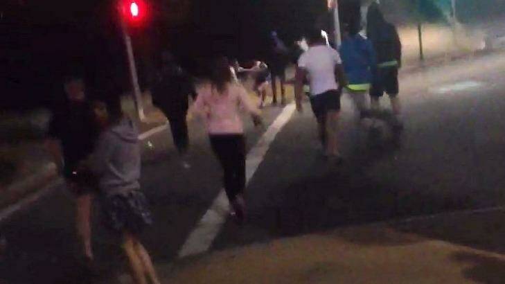 Scenes of chaos in the midst of the brawl at Rouse Hill.  Photo: Supplied. 