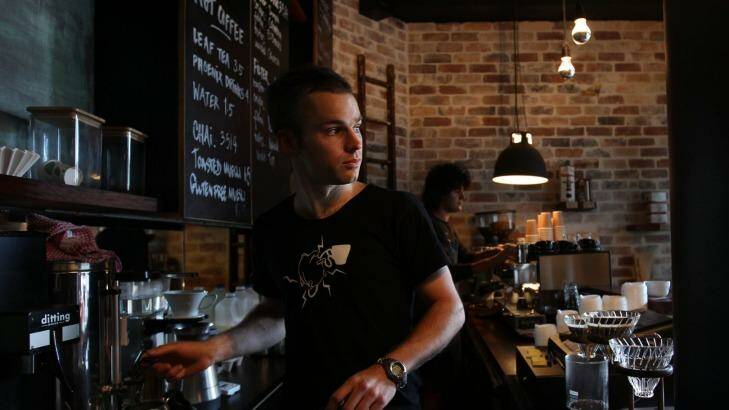 Barista Reuben Mardan at Sample Coffee which hosts black Saturdays, when only filter and espresso coffees are served. Photo: Jacky Ghossein