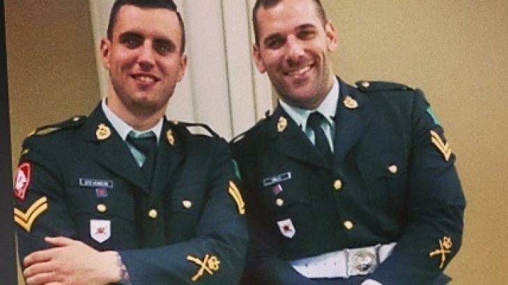 Canadian soldier Nathan Cirillo, right, in uniform in one of his last Instagram posts with an unidentified colleague.  Photo:  Instagram
