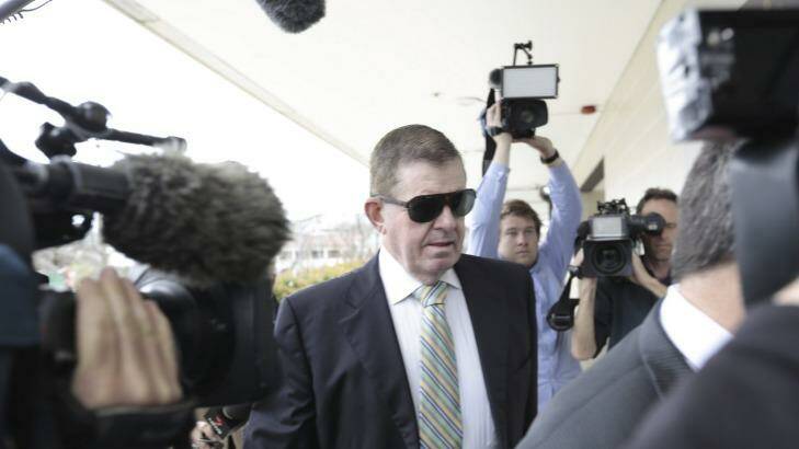 Peter Slipper arrives at the ACT Magistrates Court for sentencing. Photo: Jeffrey Chan